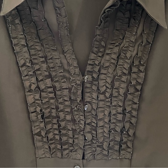 Chocolate brown chiffon blouse - Picture 5 of 5